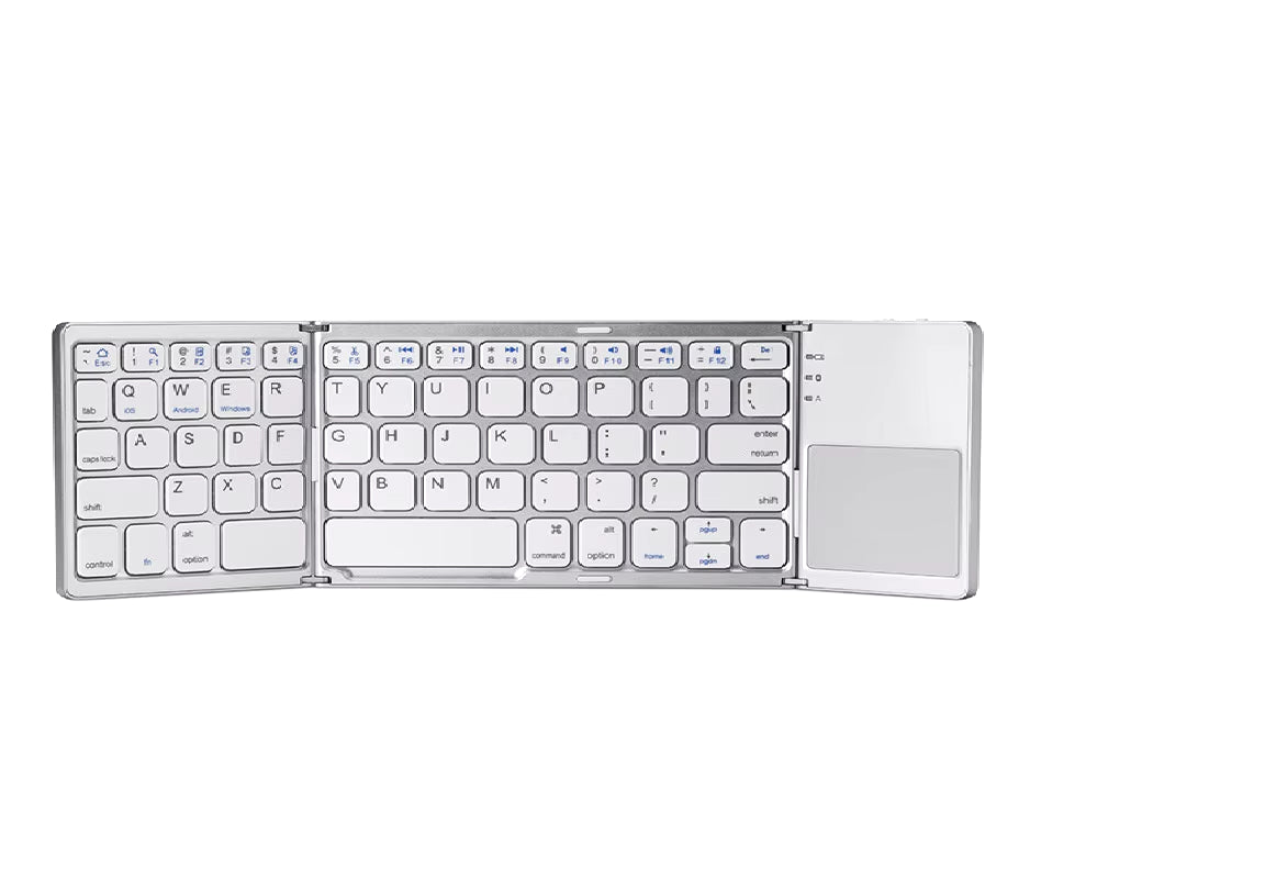 JOMAA Foldable Wireless Mobile Phone Keyboard Ultra Slim Touchpad Bluetooth Keyboard Rechargeable Folding Keyboard